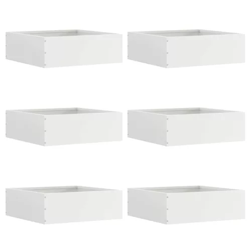 vidaXL Fűszegélyezés 6 pcs Fehér 40 x 40 x 13 cm Acél