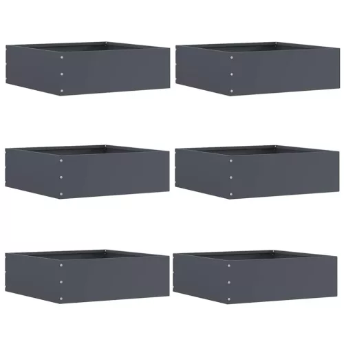 vidaXL Fűszegélyezés 6 pcs Antracit 40 x 40 x 13 cm Acél