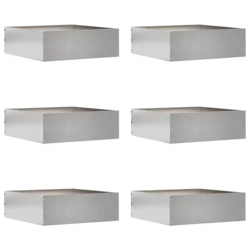 vidaXL Fűszegélyezés 6 pcs Ezüst 40 x 40 x 13 cm Rozsdamentes acél
