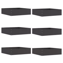 vidaXL Fűszegélyezés 6 pcs Fekete 50 x 50 x 13 cm Acél