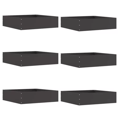 vidaXL Fűszegélyezés 6 pcs Fekete 50 x 50 x 13 cm Acél