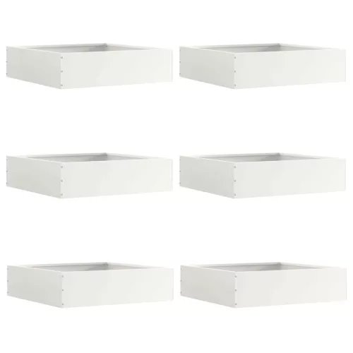 vidaXL Fűszegélyezés 6 pcs Fehér 50 x 50 x 13 cm Acél