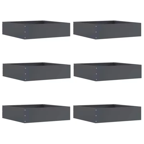 vidaXL Fűszegélyezés 6 pcs Antracit 50 x 50 x 13 cm Acél