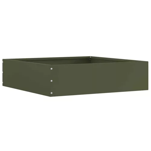 vidaXL Fűszegélyezés Oliva zöld 50 x 50 x 13 cm Acél