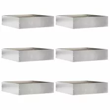   vidaXL Fűszegélyezés 6 pcs Ezüst 50 x 50 x 13 cm Rozsdamentes acél
