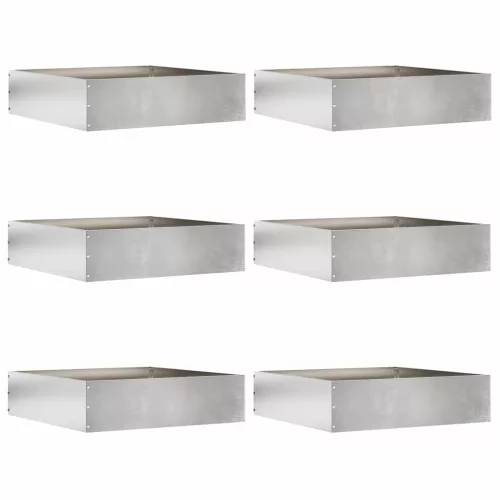 vidaXL Fűszegélyezés 6 pcs Ezüst 50 x 50 x 13 cm Rozsdamentes acél