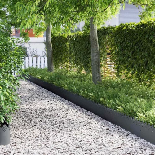 vidaXL Gyepszegélyek 10 pcs Antracit 103 x 0,05 x 22 cm Acél