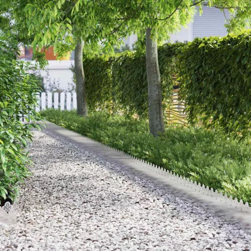 vidaXL Gyepszegélyek 30 pcs Ezüst 103 x 0,05 x 22 cm Rozsdamentes acél