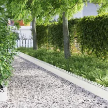 vidaXL Gyepszegélyek 10 pcs Fehér 103 x 0,05 x 22 cm Acél