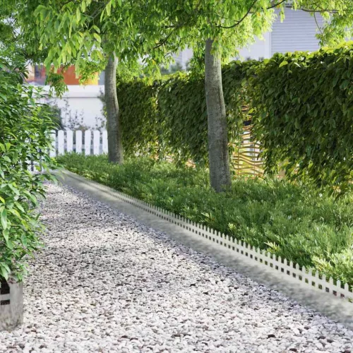 vidaXL Gyepszegélyek 10 pcs Ezüst 103 x 0,05 x 22 cm Rozsdamentes acél