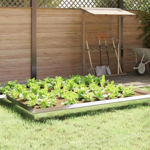 vidaXL Csiga kerítés 16 pcs Ezüst 100 x 3,5 x 25 cm Rozsdamentes acél