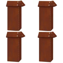 vidaXL Csiga kerítés 4 pcs Rozsdás 13,5 x 13,5 x 25 cm