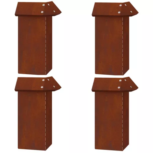 vidaXL Csiga kerítés 4 pcs Rozsdás 13,5 x 13,5 x 25 cm