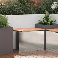 vidaXL Kerti pad Ezüst 60 x 40 x 43 cm Rozsdamentes acél