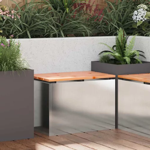 vidaXL Kerti pad Ezüst 60 x 40 x 43 cm Rozsdamentes acél