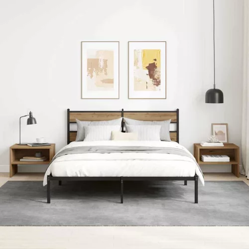 vidaXL Éjjeliszekrény 2 pcs kézműves tölgy 40 x 40 x 30 cm Faanyag