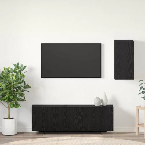 vidaXL Fali TV Szekrény Fekete tölgy 30,5 x 30 x 60 cm Faanyag