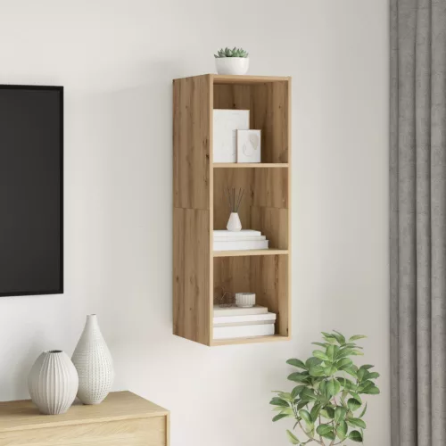 vidaXL TV szekrény polcokkal kézműves tölgy 37 x 37 x 107 cm Faanyag
