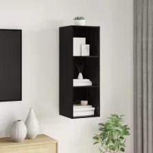   vidaXL TV szekrény polcokkal Musta tammi 37 x 37 x 107 cm Faanyag