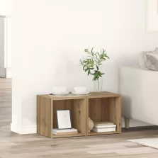   vidaXL TV szekrény tárolóval 2 pcs Barna 37 x 35 x 37 cm Faanyag