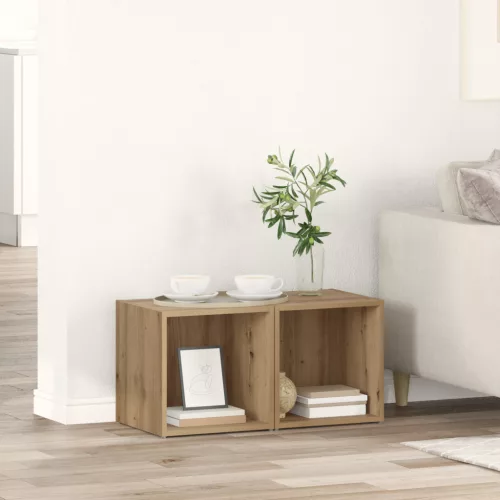 vidaXL TV szekrény tárolóval 2 pcs Barna 37 x 35 x 37 cm Faanyag