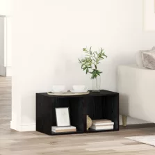   vidaXL TV szekrény tárolóval 2 pcs Fekete 37 x 35 x 37 cm Faanyag