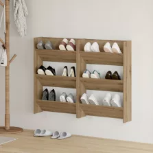  vidaXL Fali cipőtartók 2 pcs kézműves tölgy 60 x 18 x 60 cm Faanyag