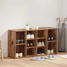   vidaXL Cipőpad polcokkal tárolóval Öreg fa 103 x 30 x 54,5 cm Faanyag