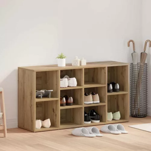 vidaXL Cipőpad polcokkal Artisan tölgy 103 x 30 x 54,5 cm Faanyag