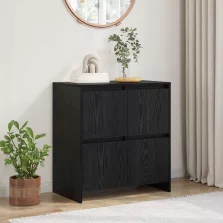 vidaXL Széf Fekete tölgy 70 x 41 x 75 cm Faanyag