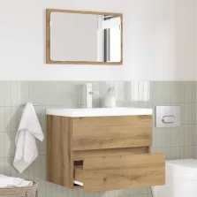   vidaXL Fürdőszoba bútor szett 2 pcs Artisan tölgy Mérnöki fa és fém