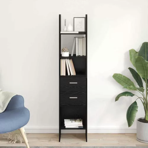 vidaXL Könyvespolc Musta tammi 40 x 35 x 180 cm Faanyag
