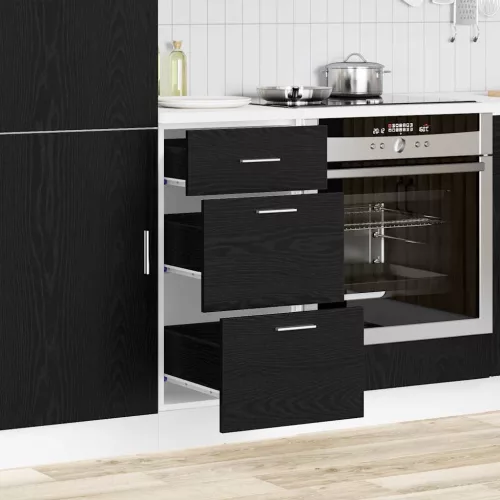 vidaXL Konyhai alsó szekrény Fekete tölgy 40 x 46 x 81,5 cm Faanyag