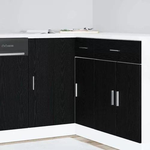 vidaXL Konyha sarok alap szekrény Riga Musta tammi 86 x 46 x 81,5 cm