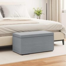   vidaXL Zsámoly Világosszürke 81 x 41 x 40 cm Szövet és faszerkezet