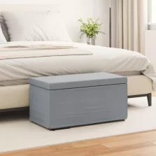   vidaXL Zsámoly Világosszürke 81 x 41 x 40 cm Szövet és faszerkezet