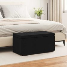   vidaXL Zsámoly Fekete 81 x 41 x 40 cm Szövet és faszerkezet