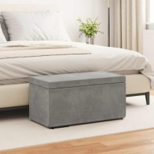   vidaXL Zsámoly Világosszürke 81 x 41 x 40 cm Bársony és Műanyag Fa