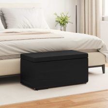   vidaXL Zsámoly Fekete 81 x 41 x 40 cm Műbőr és Műanyag Fa