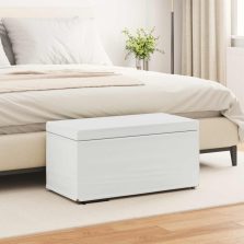   vidaXL Zsámoly Fehér 81 x 41 x 40 cm Műbőr és Műanyag Fa