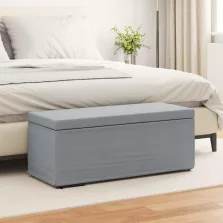   vidaXL Zsámoly Világosszürke 101 x 41 x 40 cm Szövet és faszerkezet