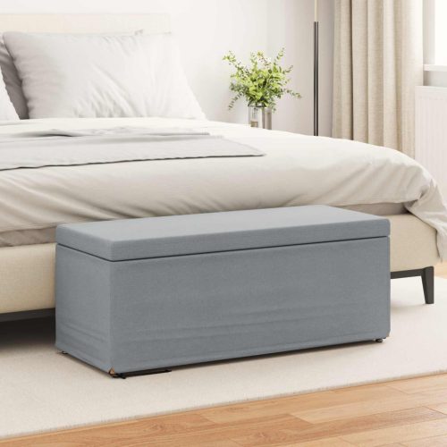 vidaXL Zsámoly Világosszürke 101 x 41 x 40 cm Szövet és faszerkezet