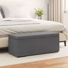   vidaXL Zsámoly Sötétszürke 101 x 41 x 40 cm Szövet és faszerkezet