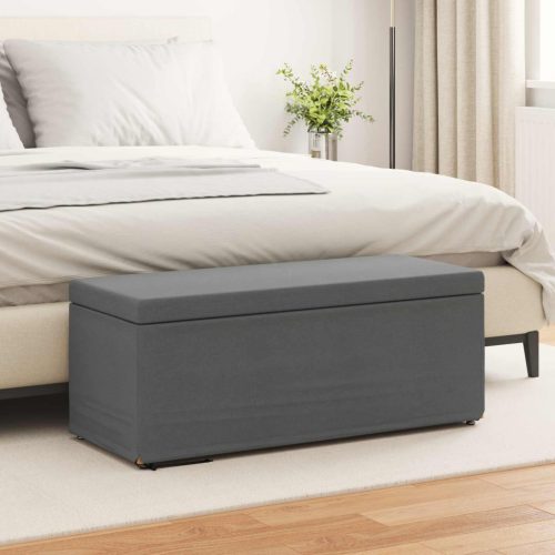 vidaXL Zsámoly Sötétszürke 101 x 41 x 40 cm Szövet és faszerkezet