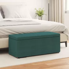   vidaXL Zsámoly Sötétzöld 101 x 41 x 40 cm Szövet és faszerkezet