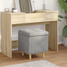   vidaXL Tároló oszmán párnával Világosszürke 40 x 40 x 45 cm Bársony