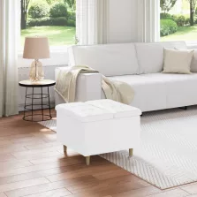   vidaXL Tároló oszmán párnával Fehér 60 x 60 x 45 cm Műbőr