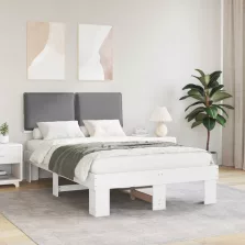   vidaXL Ágykeret Kárpitozott Fejtámlával Világosszürke 120 x 200 cm