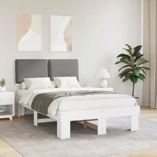 vidaXL Ágykeret Kárpitozott Fejtámlával Világosszürke 120 x 200 cm