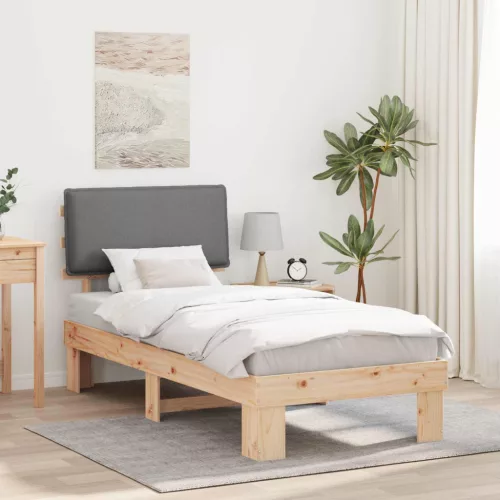vidaXL Ágykeret Kárpitozott Fejtámlával Világosszürke 80 x 200 cm